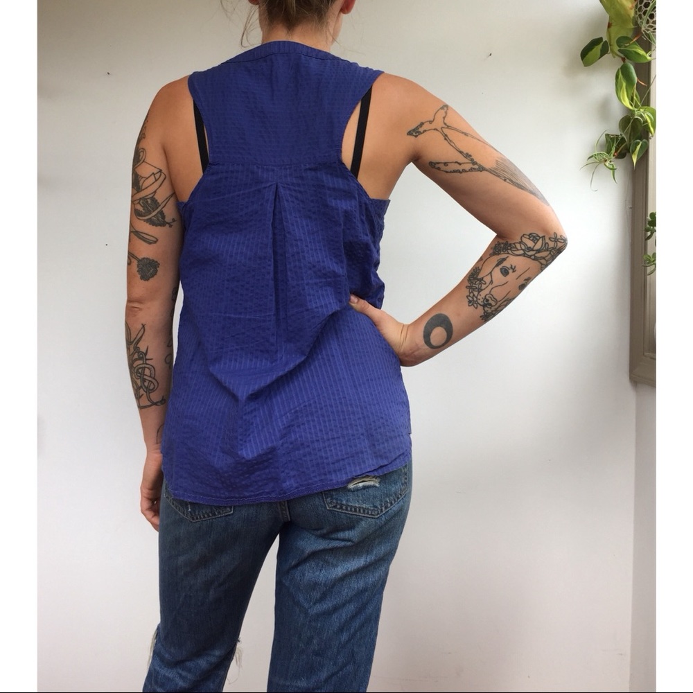 Blue Button Up Tank - image 3